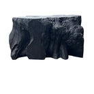 Indonesian Black Wooden Chunk Side Table - Berbere Imports