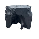 Indonesian Black Wooden Chunk Side Table - Berbere Imports