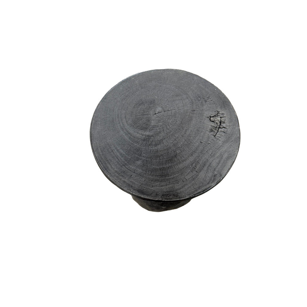 Indonesian Charred Wood Side Table - Berbere Imports
