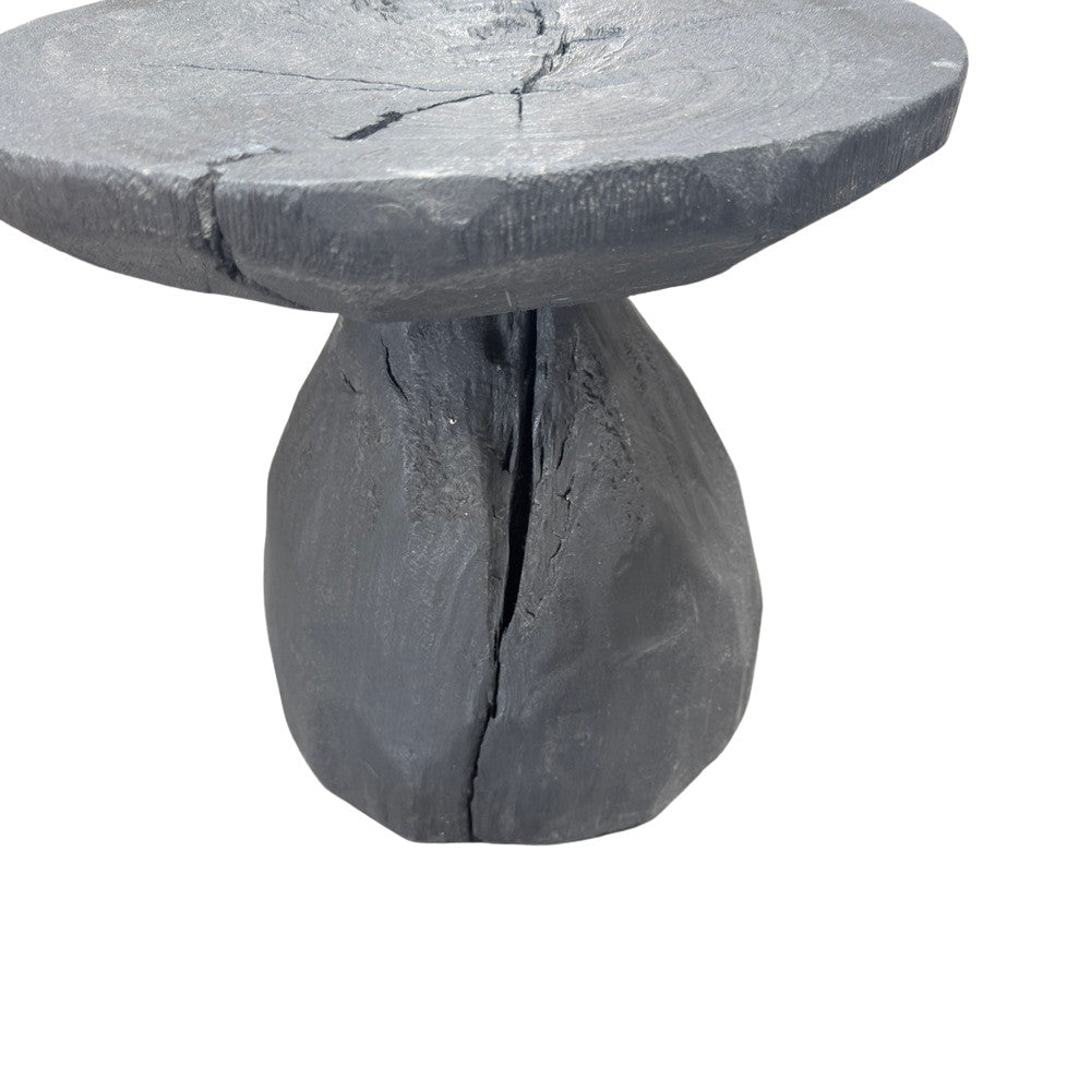 Indonesian Charred Wood Side Table - Berbere Imports