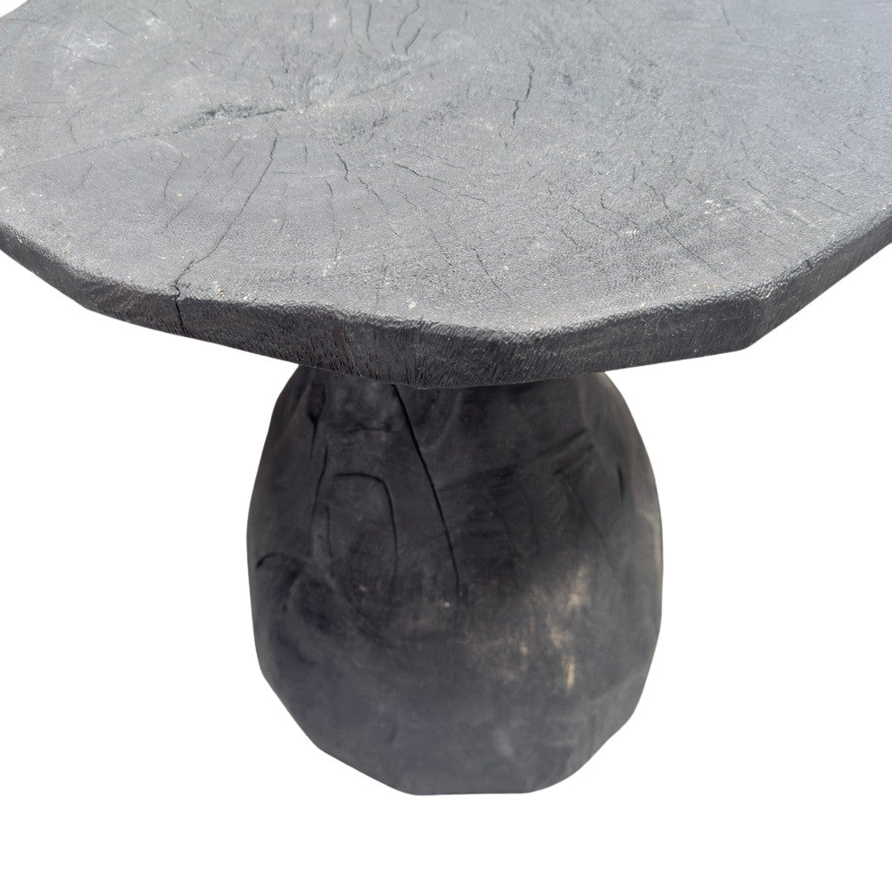 Indonesian Charred Wood Side Table - Berbere Imports