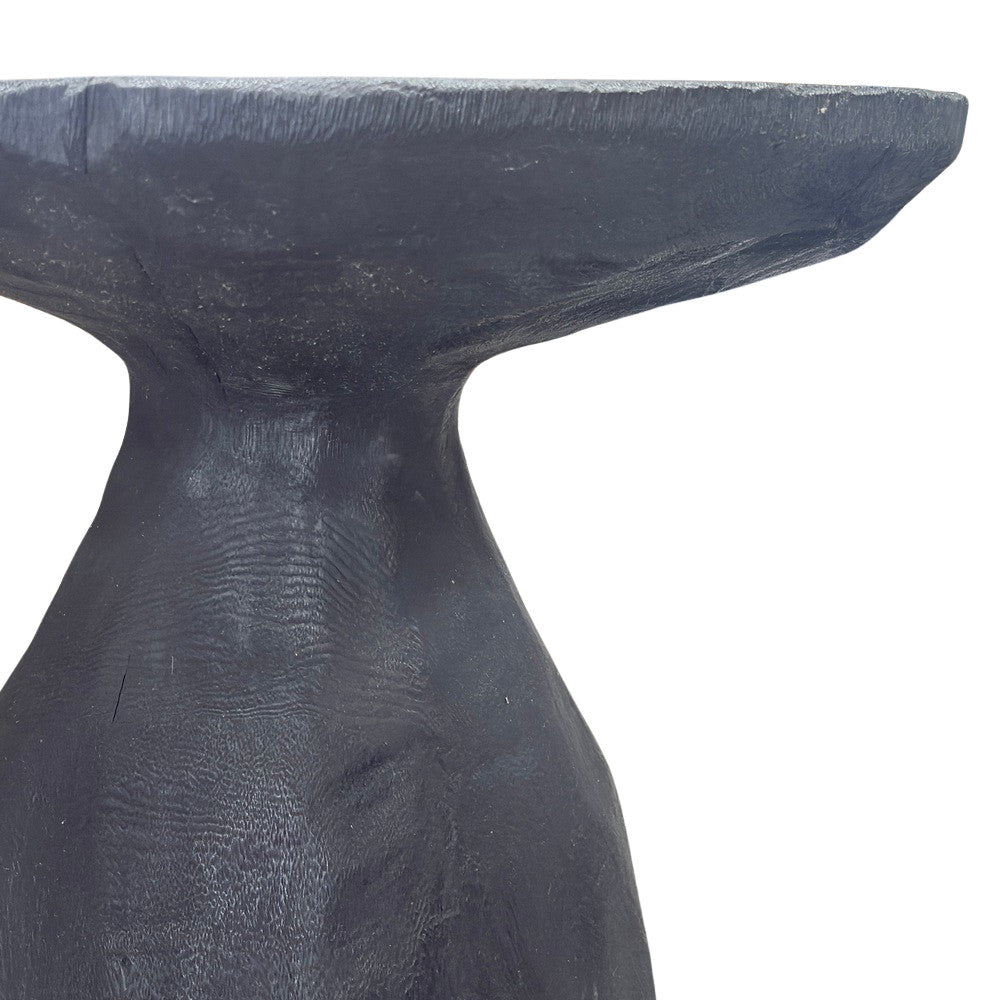 Indonesian Charred Wood Side Table - Berbere Imports