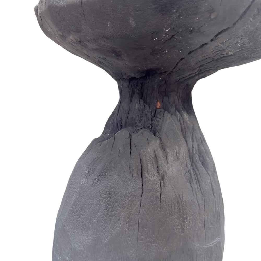 Indonesian Charred Wood Side Table - Berbere Imports