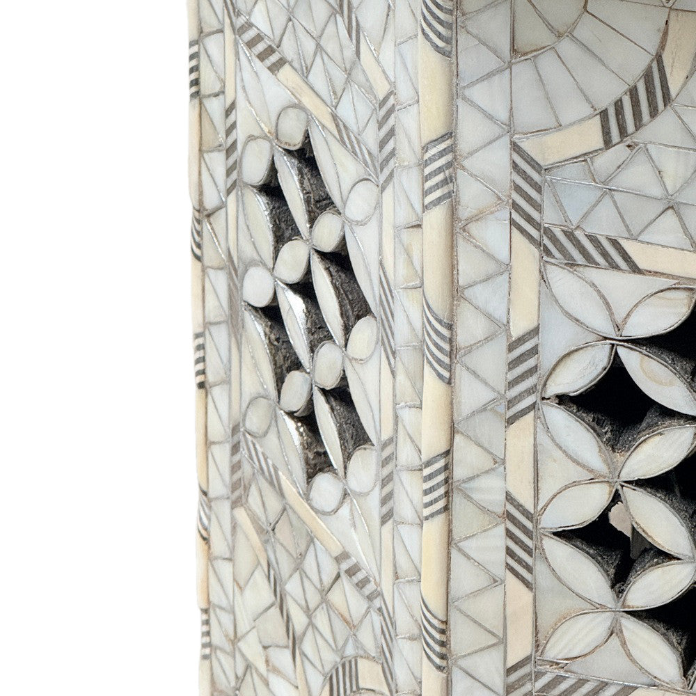 Bone And Mother Of Pearl Side Table - Berbere Imports