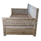 Indian Wooden Carved Whitewash Daybed - 8-Foot - Berbere Imports