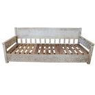 Indian Wooden Carved Whitewash Daybed - 8-Foot - Berbere Imports