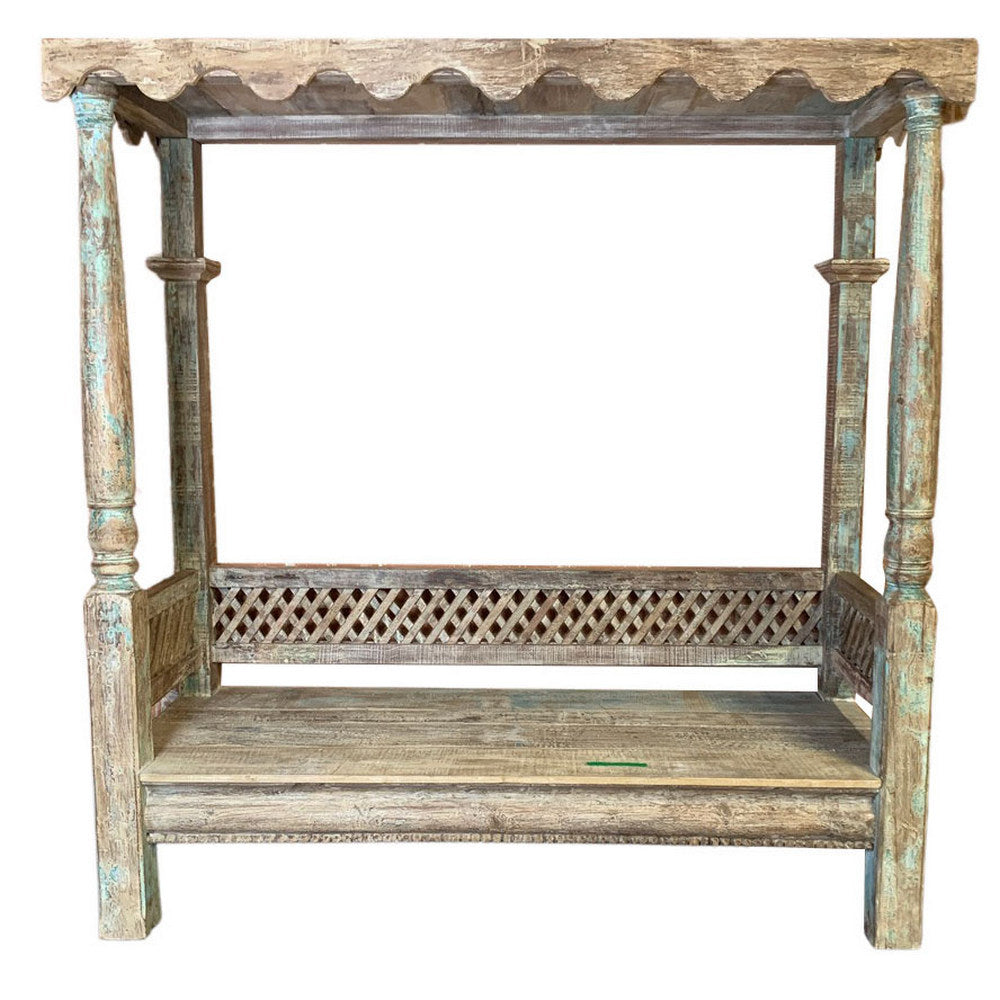 Vintage Reclaimed Wood Canopy Daybed - Berbere Imports