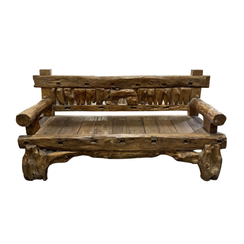 Indonesian Carved Teak Daybed - Berbere Imports