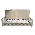 Indian Wooden Mousharabi Bench - Whitewashed - Berbere Imports