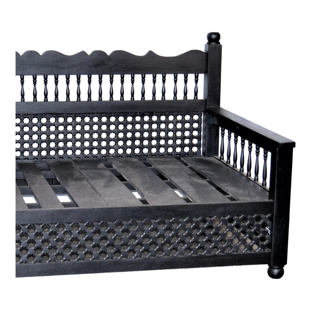 Indian Wooden Mousharabi Bench - Berbere Imports