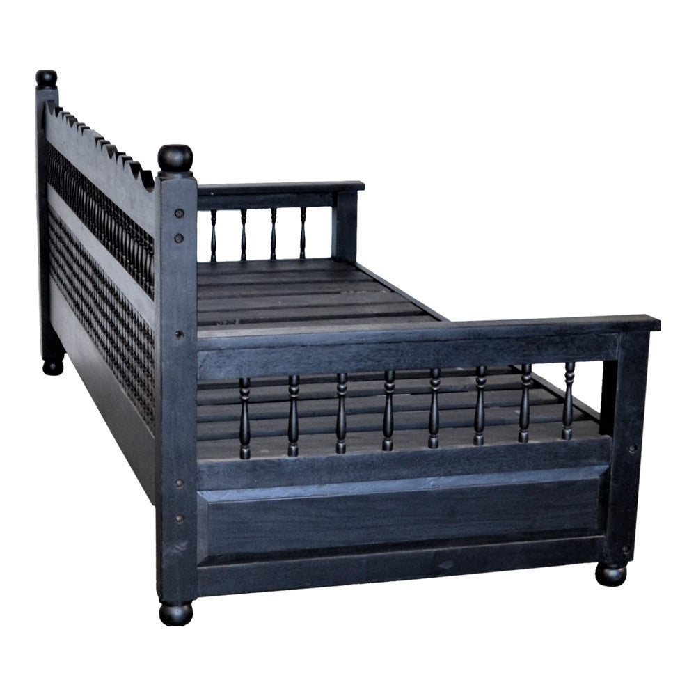 Indian Wooden Mousharabi Bench - Berbere Imports