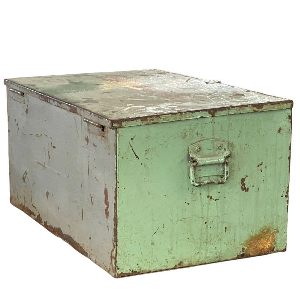 Antique Metal Storage Trunk - Berbere Imports