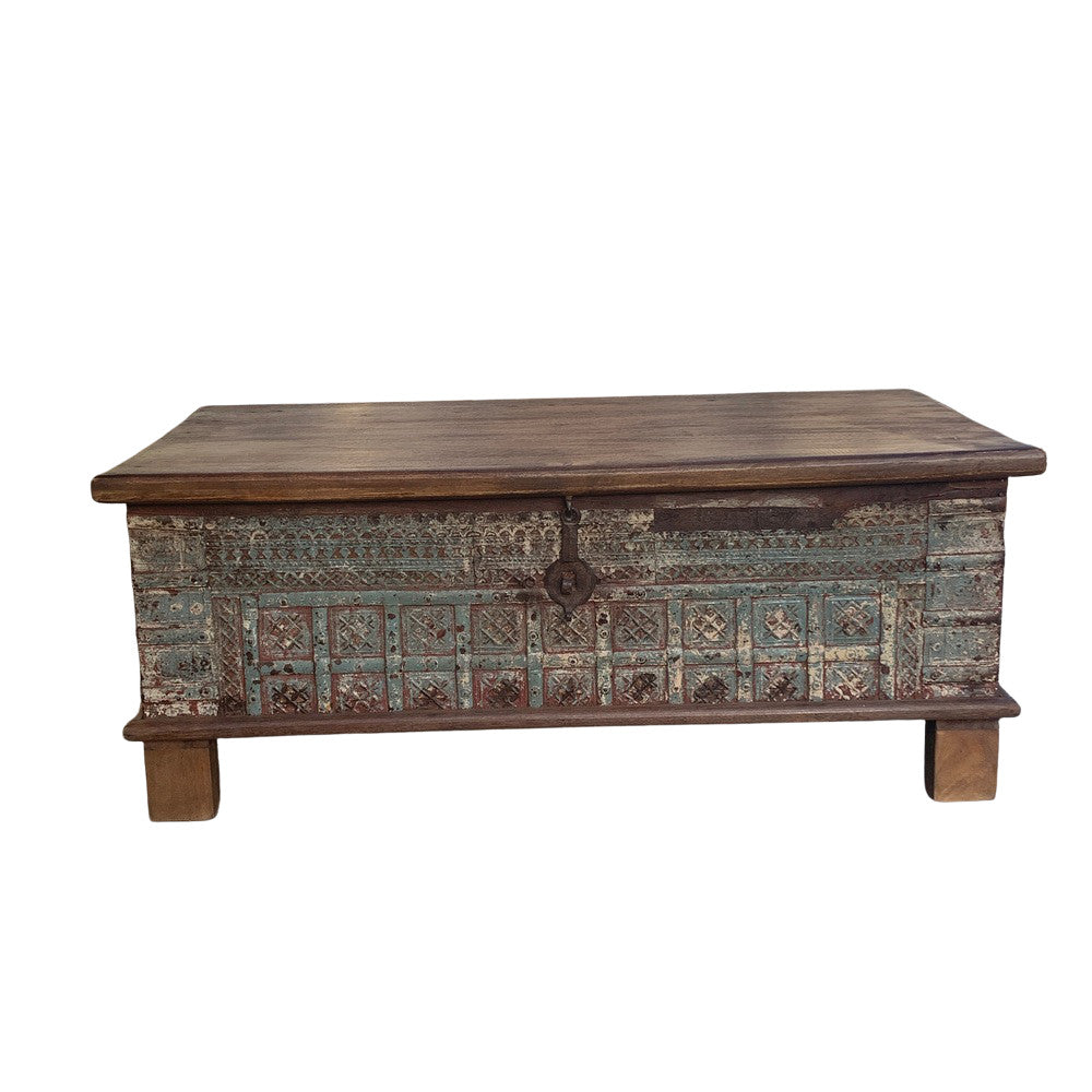 Vintage Indian Pitara Box Coffee Table - Berbere Imports