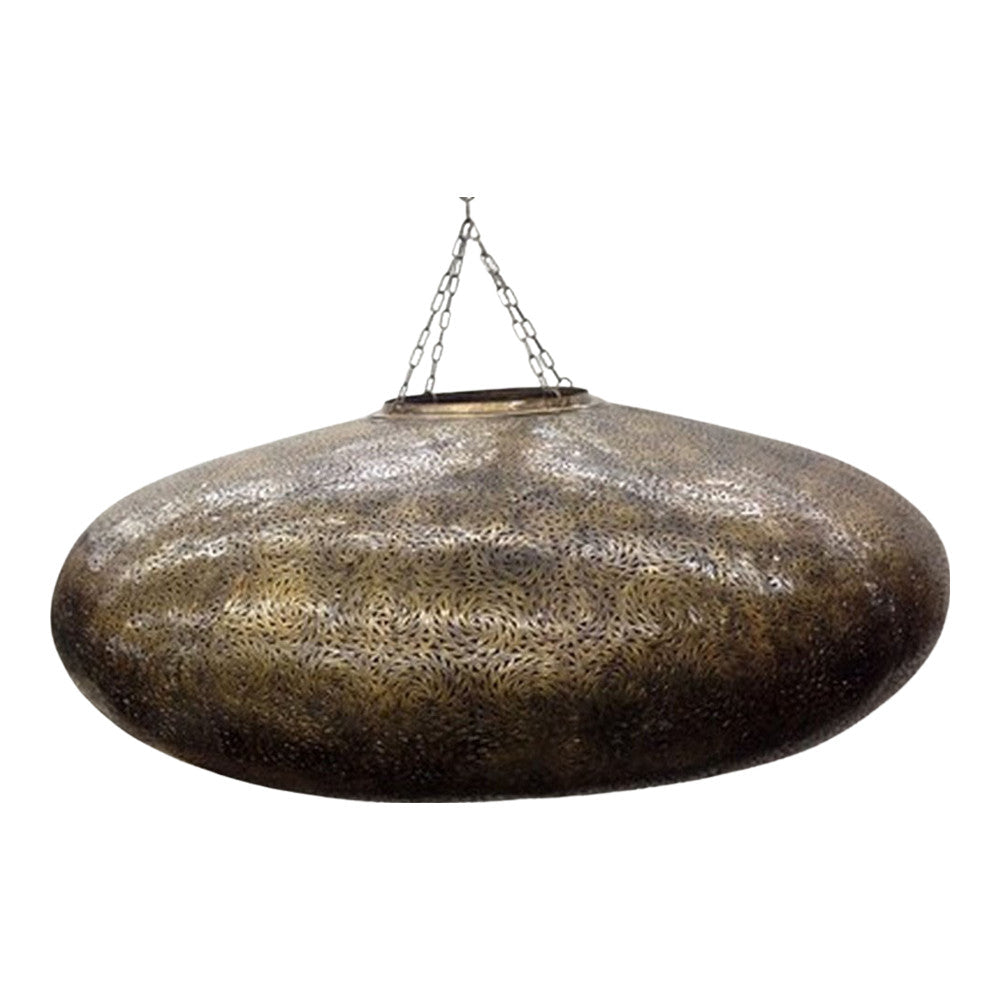 Moroccan Round Brass Lantern - X Large - Berbere Imports