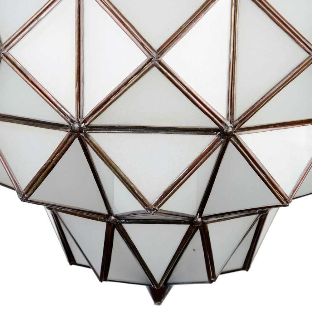 Moroccan Geometric Light W/ Frosted Glass - Berbere Imports