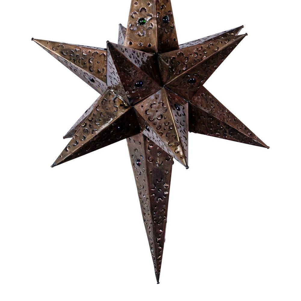 Mexican Handmade Large Tin Star Pendant Light - Berbere Imports