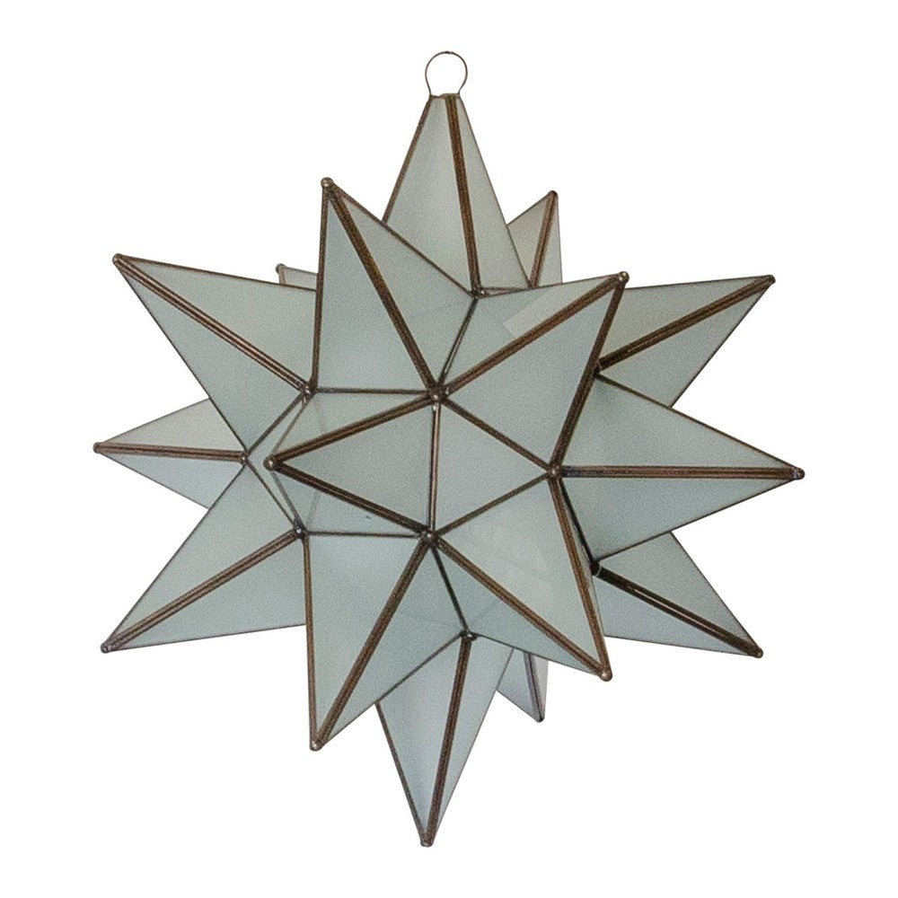 Mexican Handmade Large Star Light - Frosted - Berbere Imports