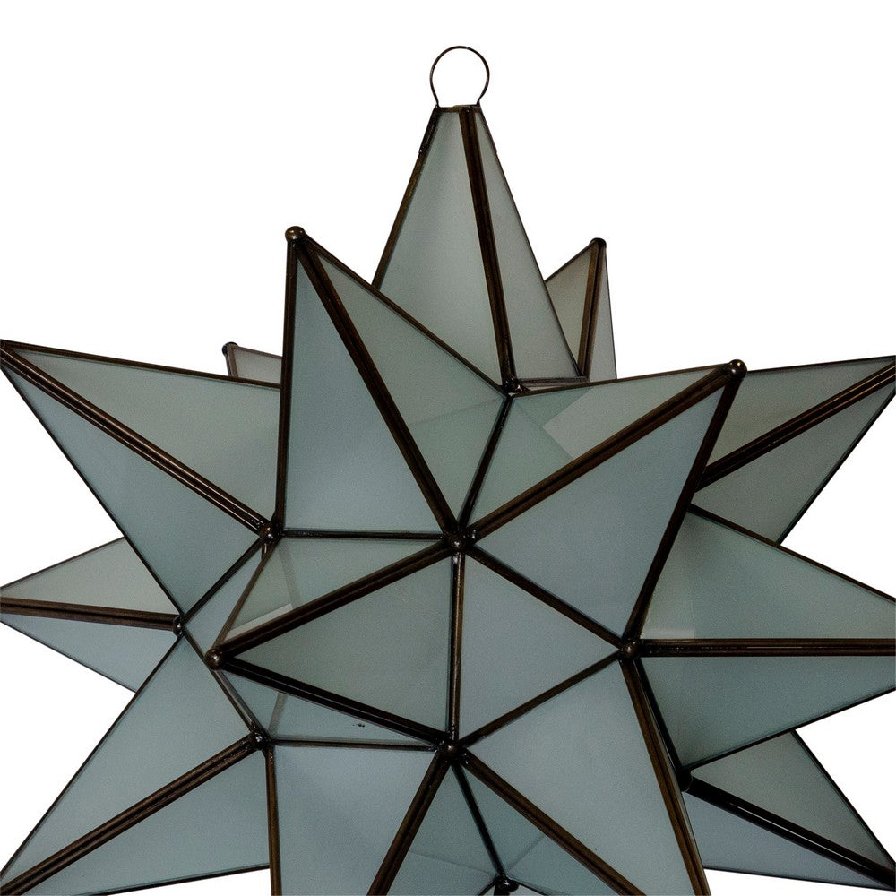 Mexican Handmade Large Star Light - Frosted - Berbere Imports