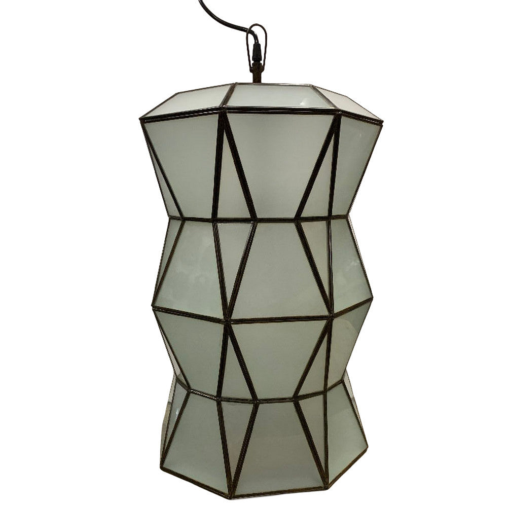 Hourglass Pendant Light - Frosted - Berbere Imports