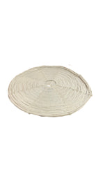Indonesian Cloth Pendant - Oval Fringed Natural Large - Berbere Imports