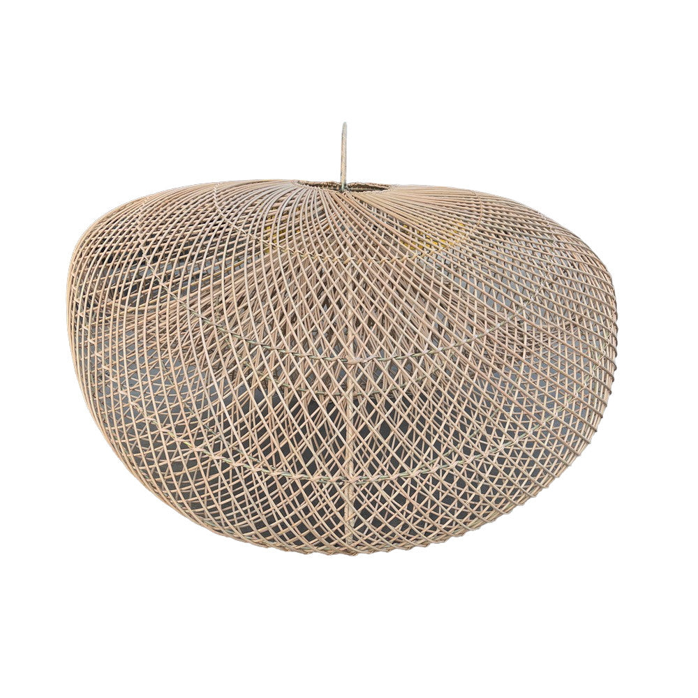 Indonesian Rattan Kidney-Shaped Lantern - Medium - Berbere Imports