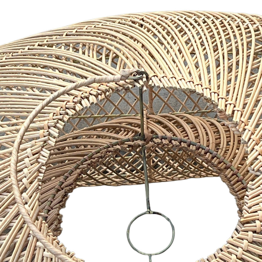 Indonesian Rattan Kidney-Shaped Lantern - Large - Berbere Imports