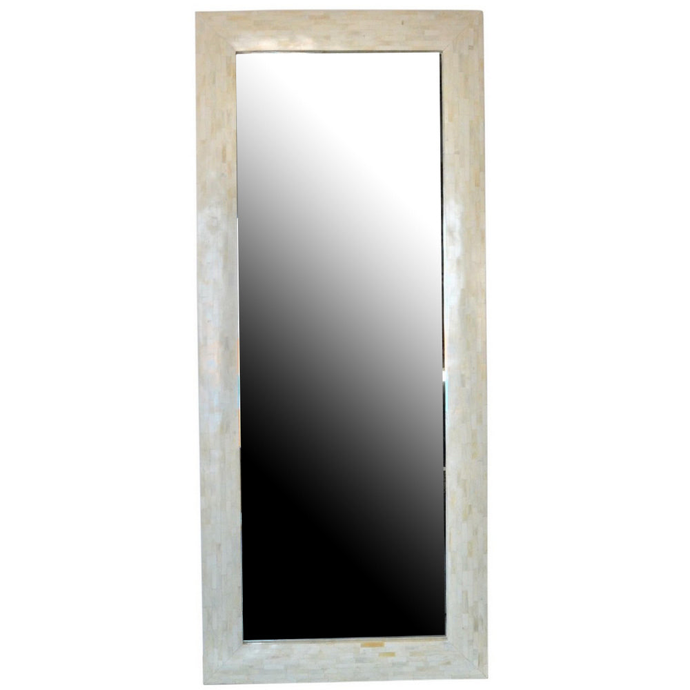 Xl. Rectangular Bone Mirror - Berbere Imports