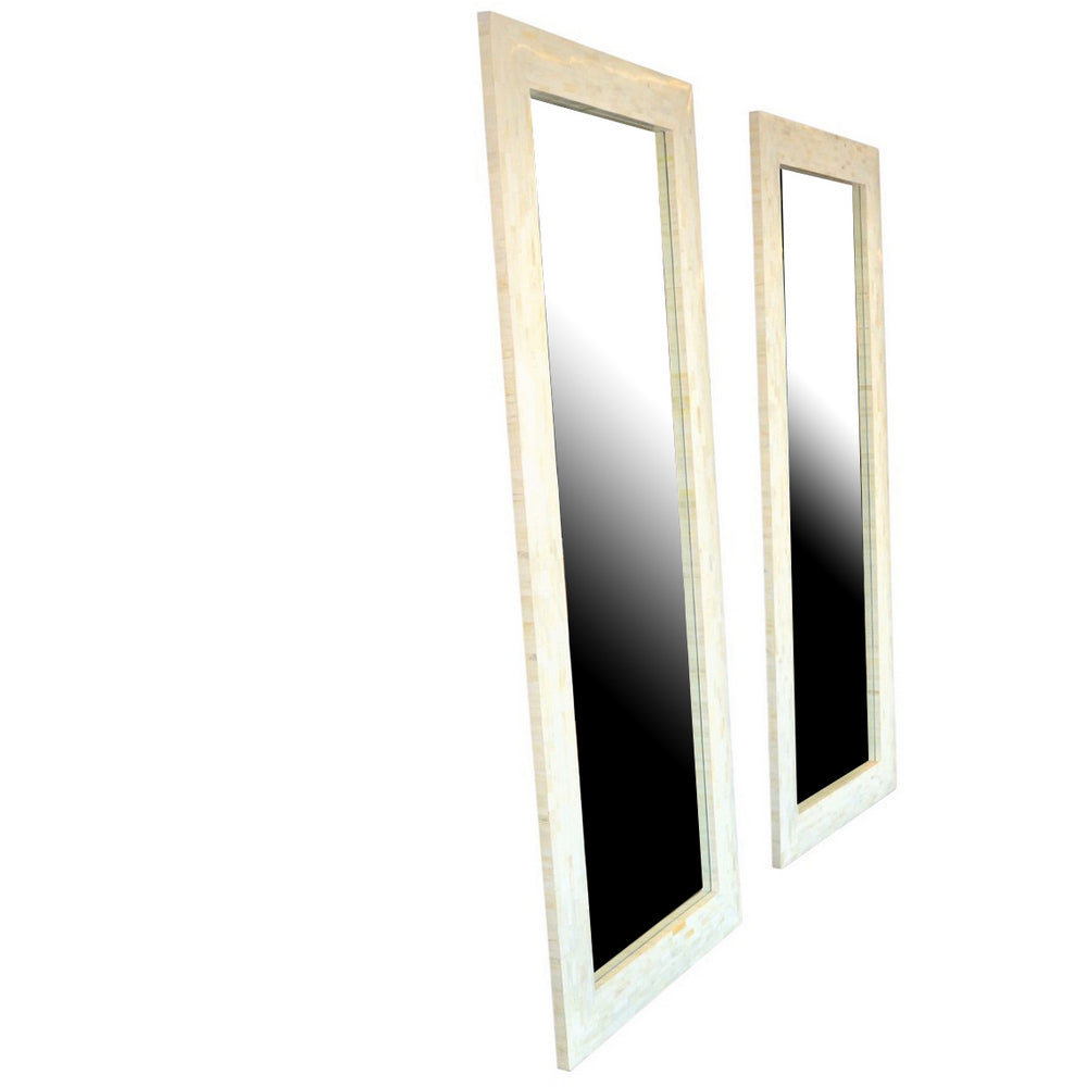 Xl. Rectangular Bone Mirror - Berbere Imports