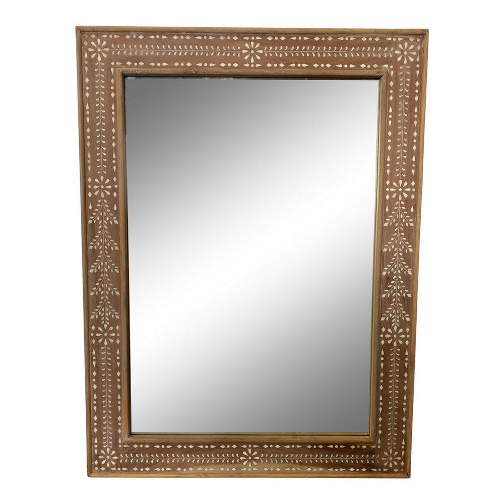 Indian Teak Bone Inlay Mirror - Berbere Imports