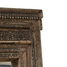 Antique Indian Carved Wooden Mirror - Berbere Imports