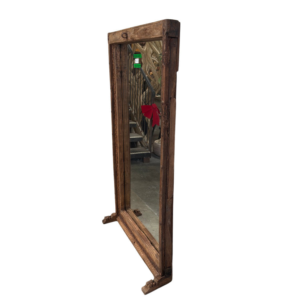 Vintage Carved Wooden Mirror - Berbere Imports