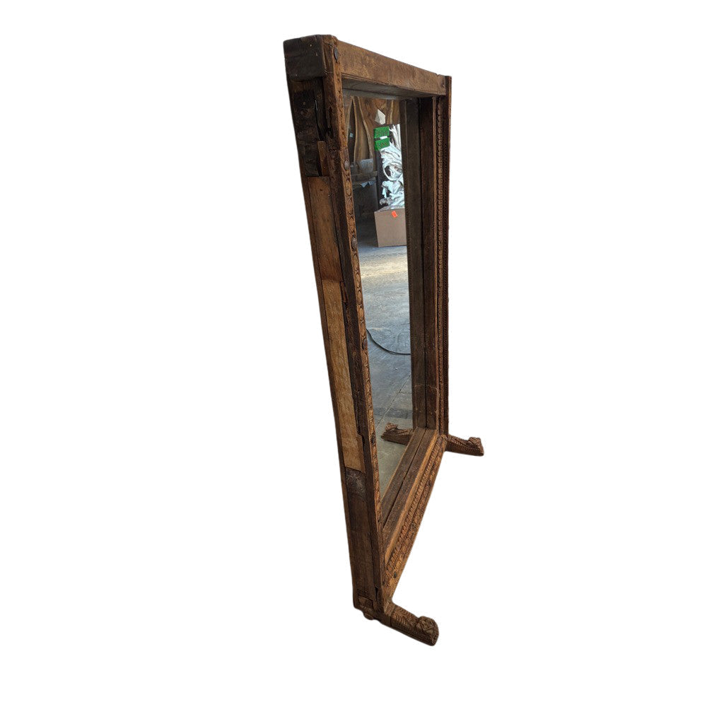 Vintage Carved Wooden Mirror - Berbere Imports