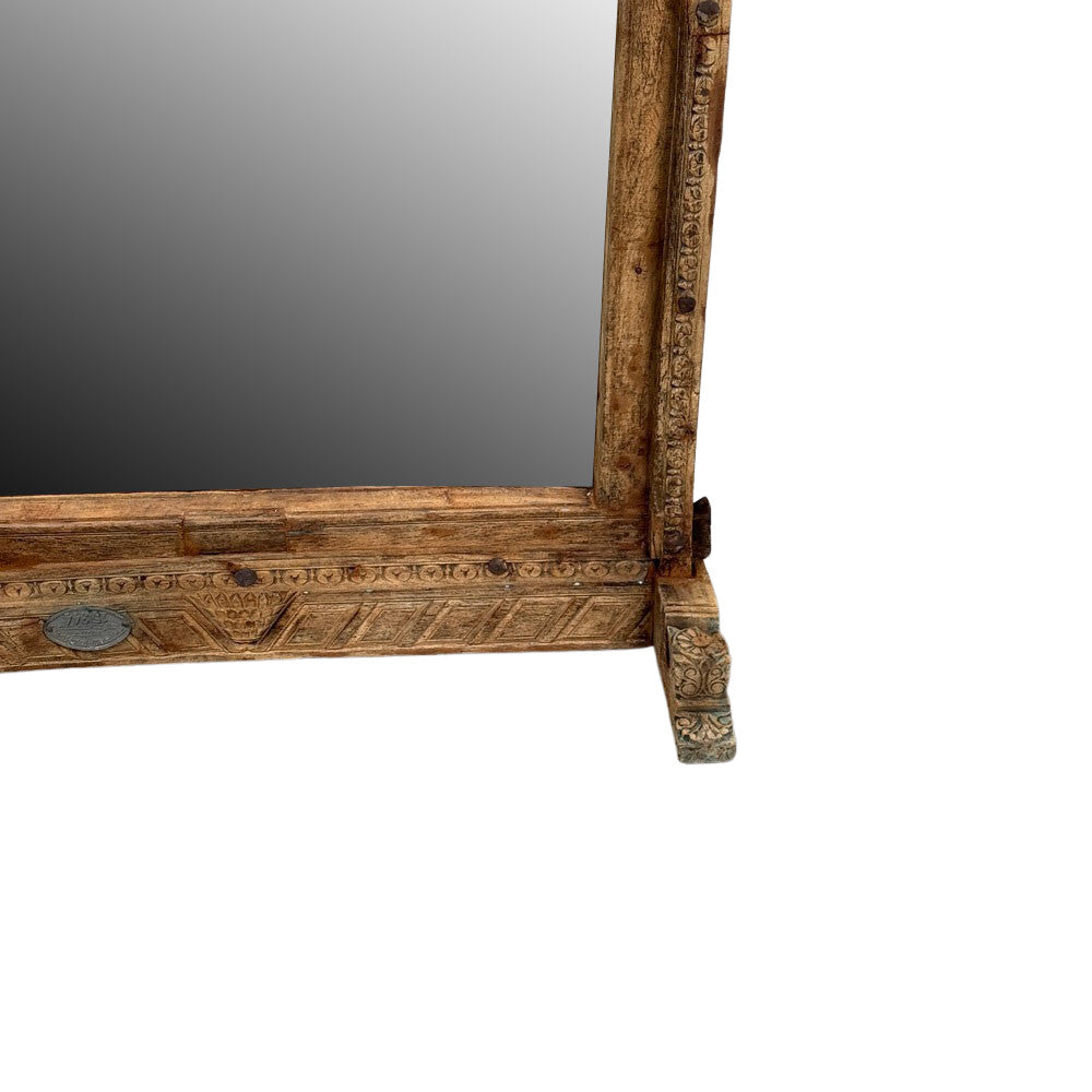 Vintage Carved Wooden Mirror - Berbere Imports