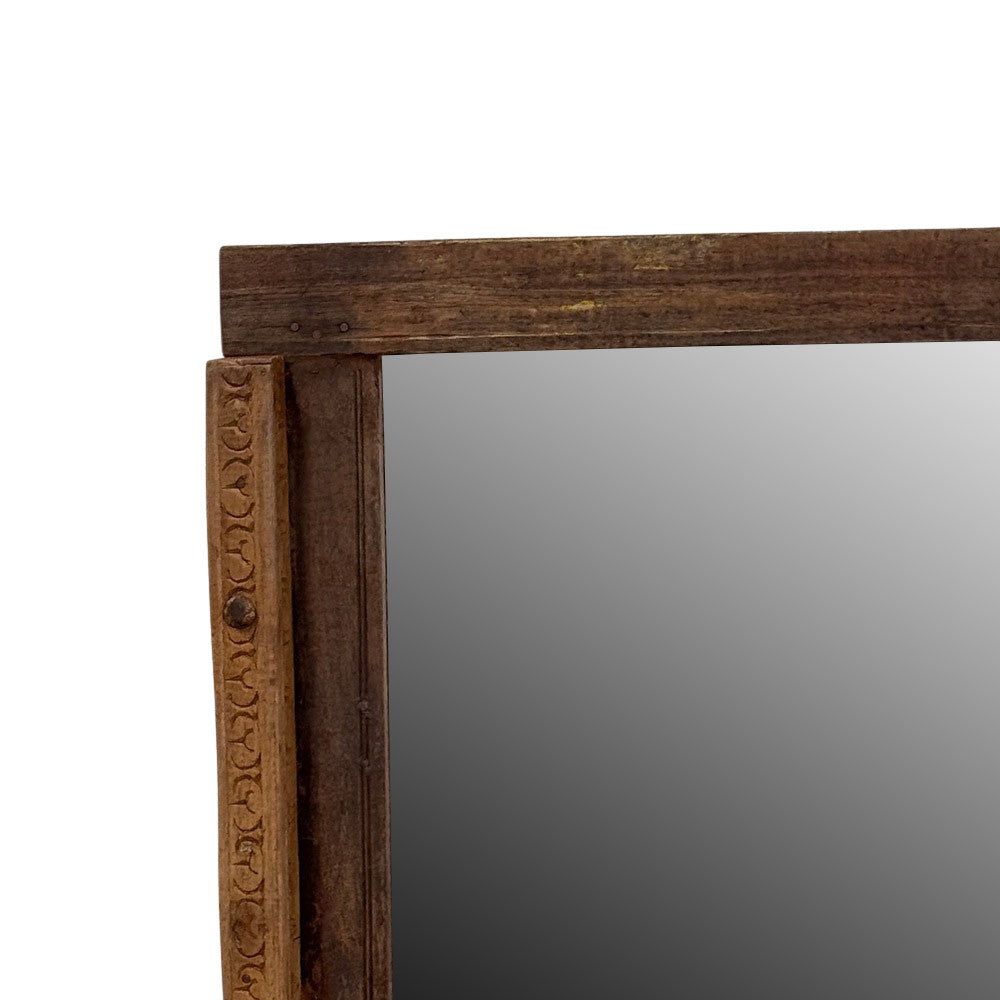 Vintage Carved Wooden Mirror - Berbere Imports