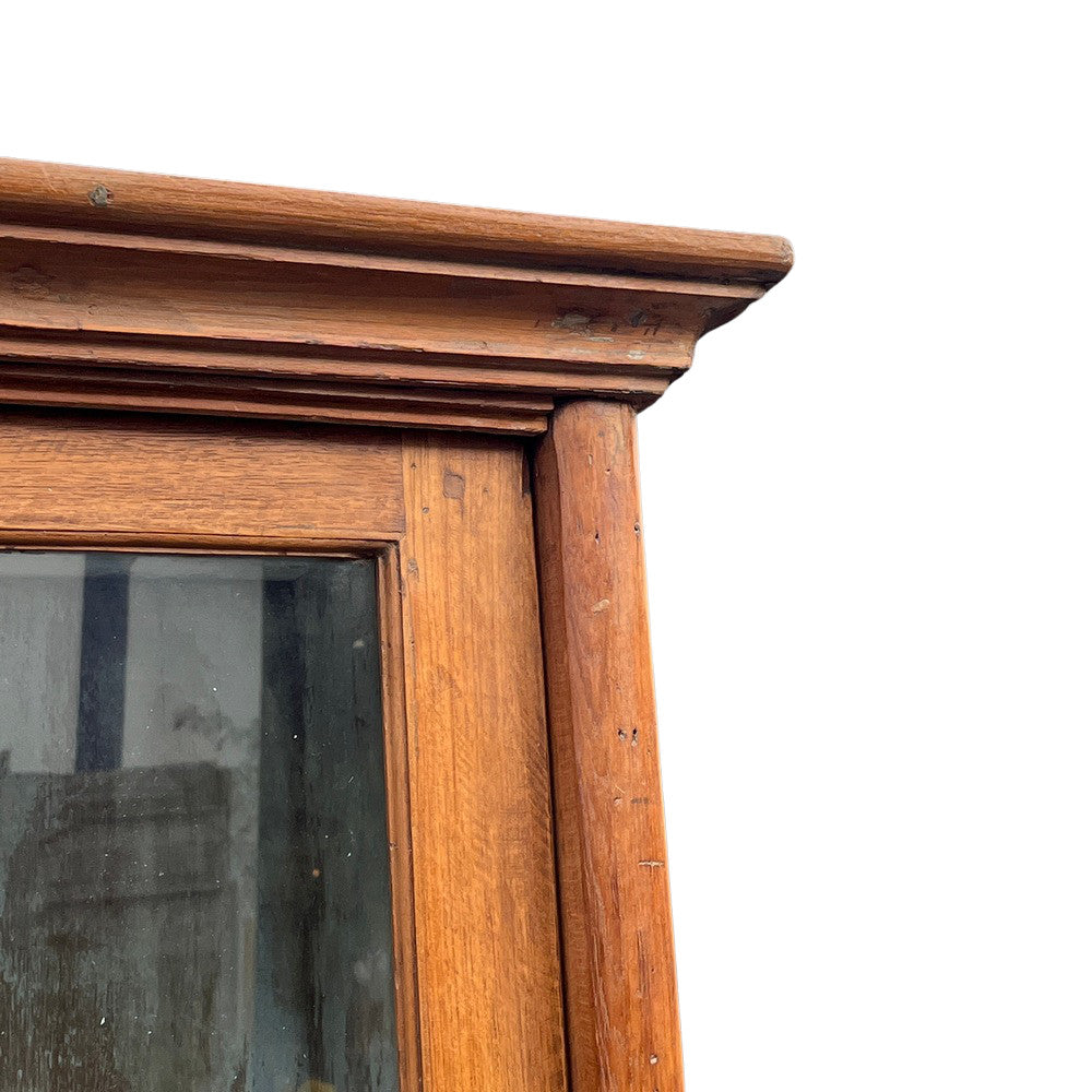 Vintage Wood And Glass Cabinet With Sliding Doors - Berbere Imports