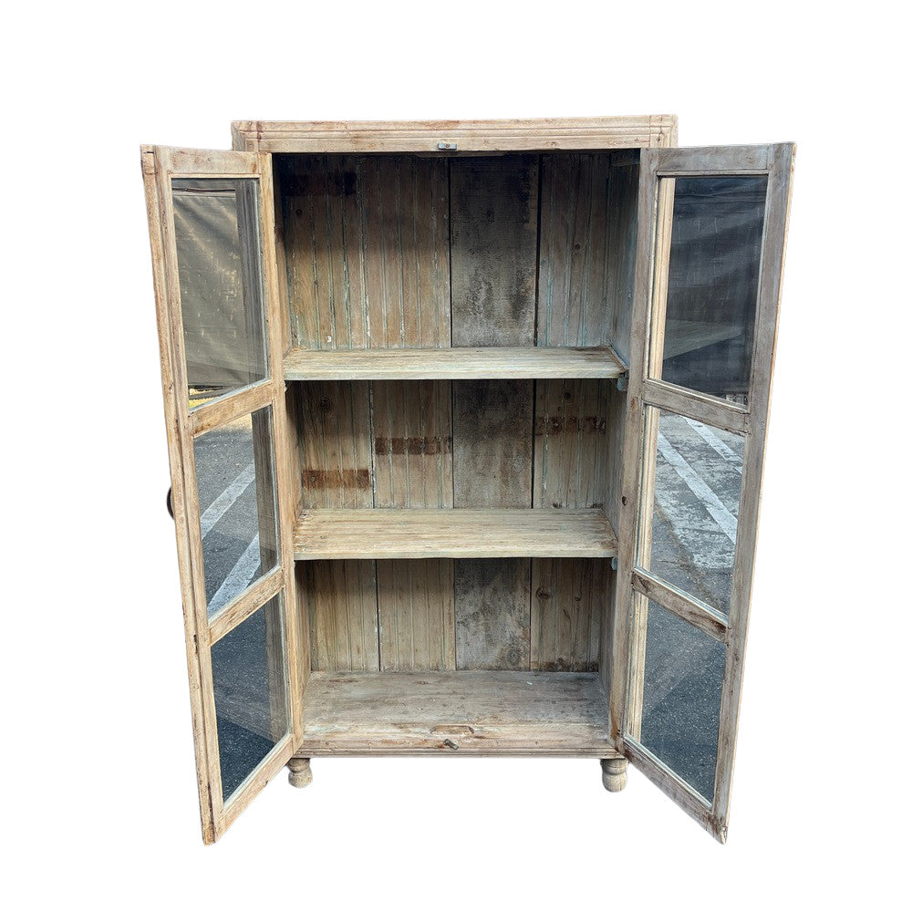 Wood And Glass Cabinet - Berbere Imports