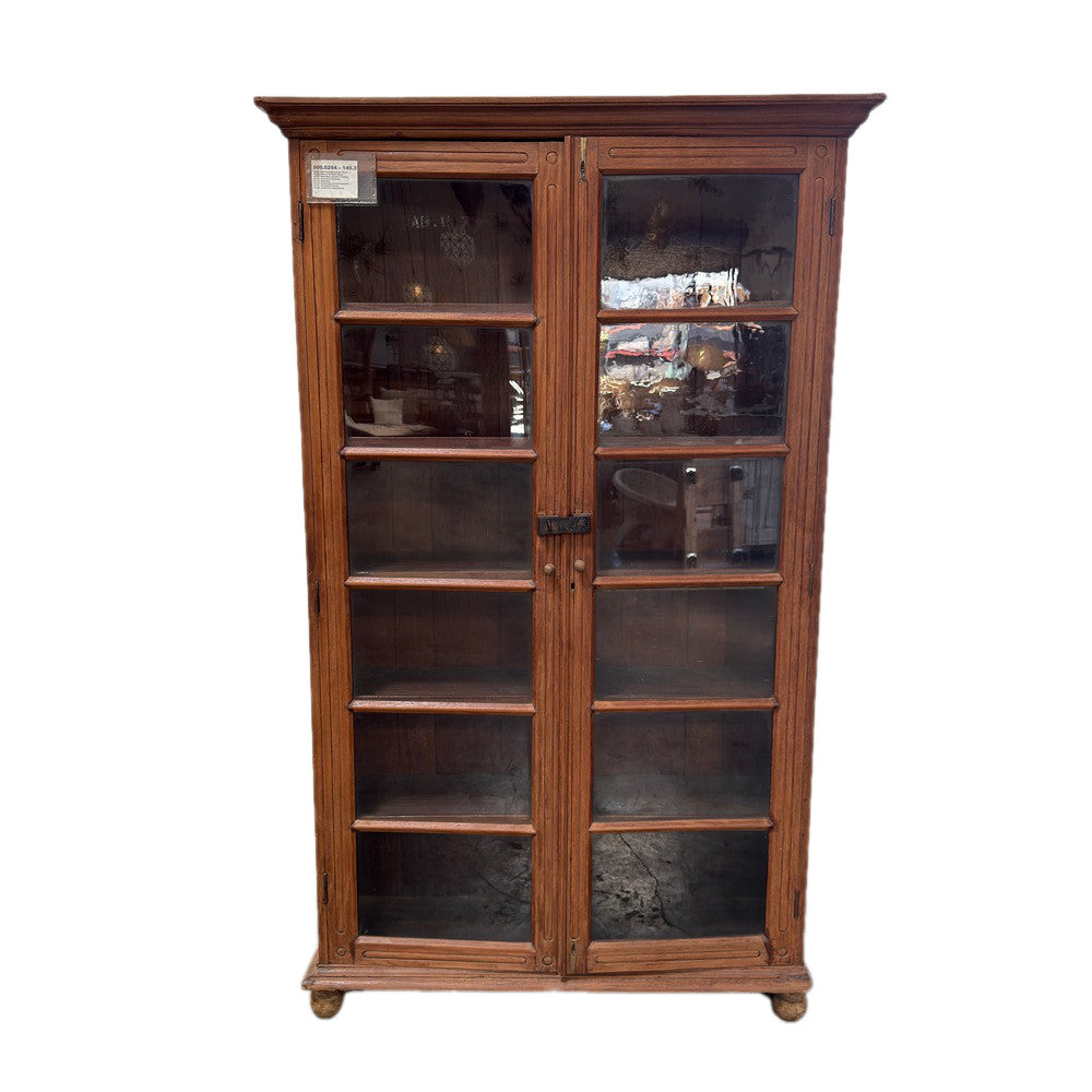 Vintage Indian Cabinet With Glass Doors - Berbere Imports