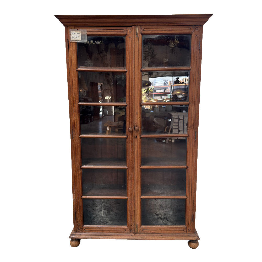 Vintage Indian Cabinet With Glass Doors - Berbere Imports