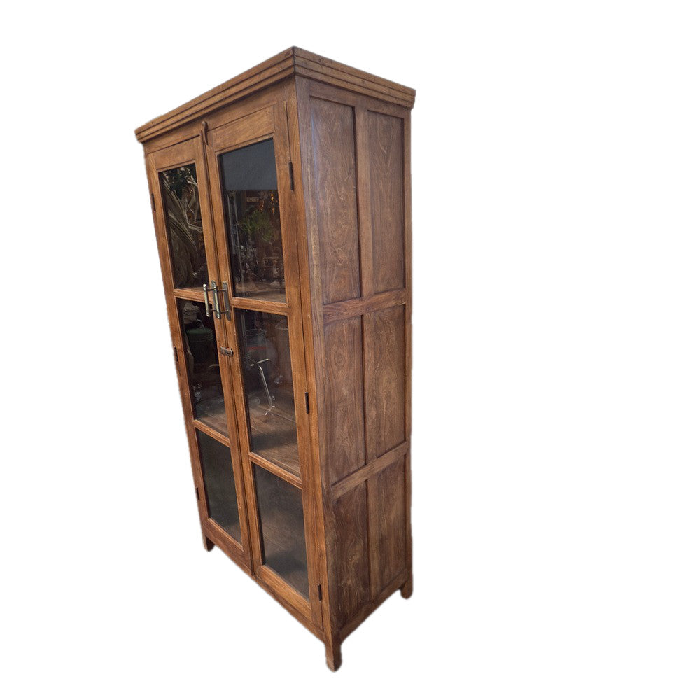 Vintage Indian Cabinet With Glass Doors - Berbere Imports