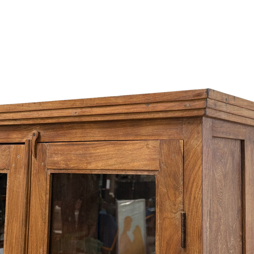 Vintage Indian Cabinet With Glass Doors - Berbere Imports