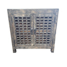 2-Door Wooden Distressed Black Cabinet - Berbere Imports