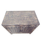 2-Door Wooden Distressed Black Cabinet - Berbere Imports