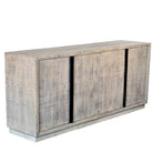 Indian Whitewashed Wooden 4-Door Sideboard - Berbere Imports