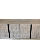 Indian Whitewashed Wooden 4-Door Sideboard - Berbere Imports