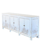 Indian 6-Door Whitewashed Wooden Sideboard - Berbere Imports