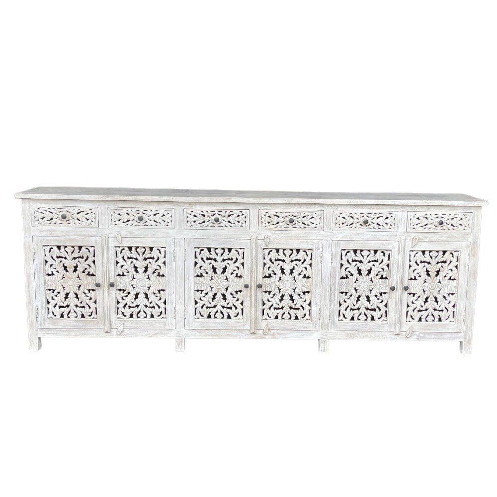 Wood Carved 6-Door Sideboard - Berbere Imports