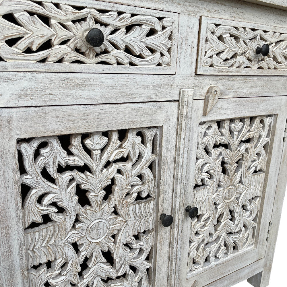 Wood Carved 6-Door Sideboard - Berbere Imports