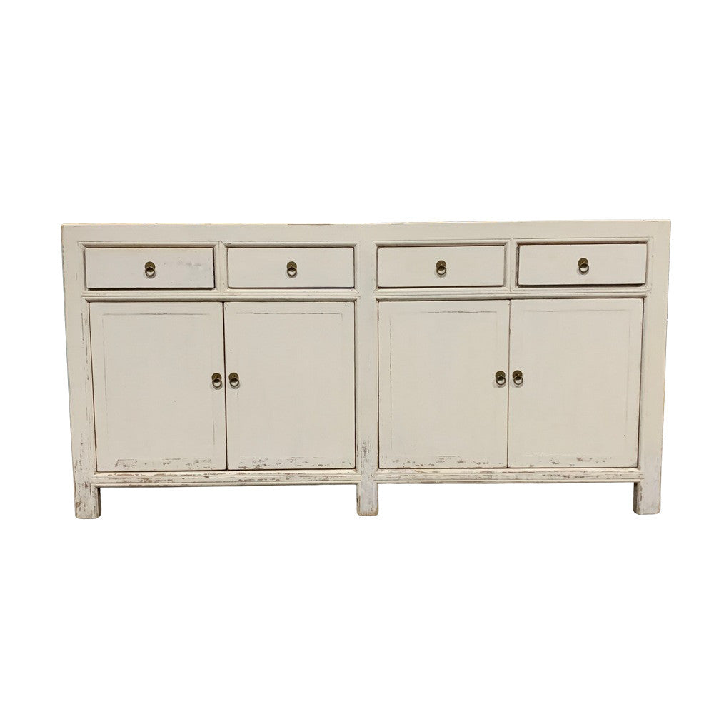 White 4-Door Wooden Cabinet - Berbere Imports