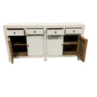 White 4-Door Wooden Cabinet - Berbere Imports