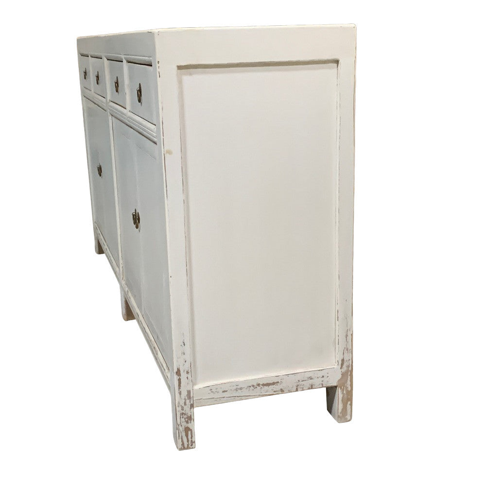 White 4-Door Wooden Cabinet - Berbere Imports